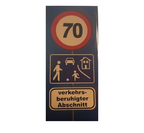 Schokolade Verkehrsschild