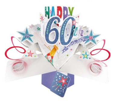 Pop Up Karte Zum 60 Geburtstag Blau